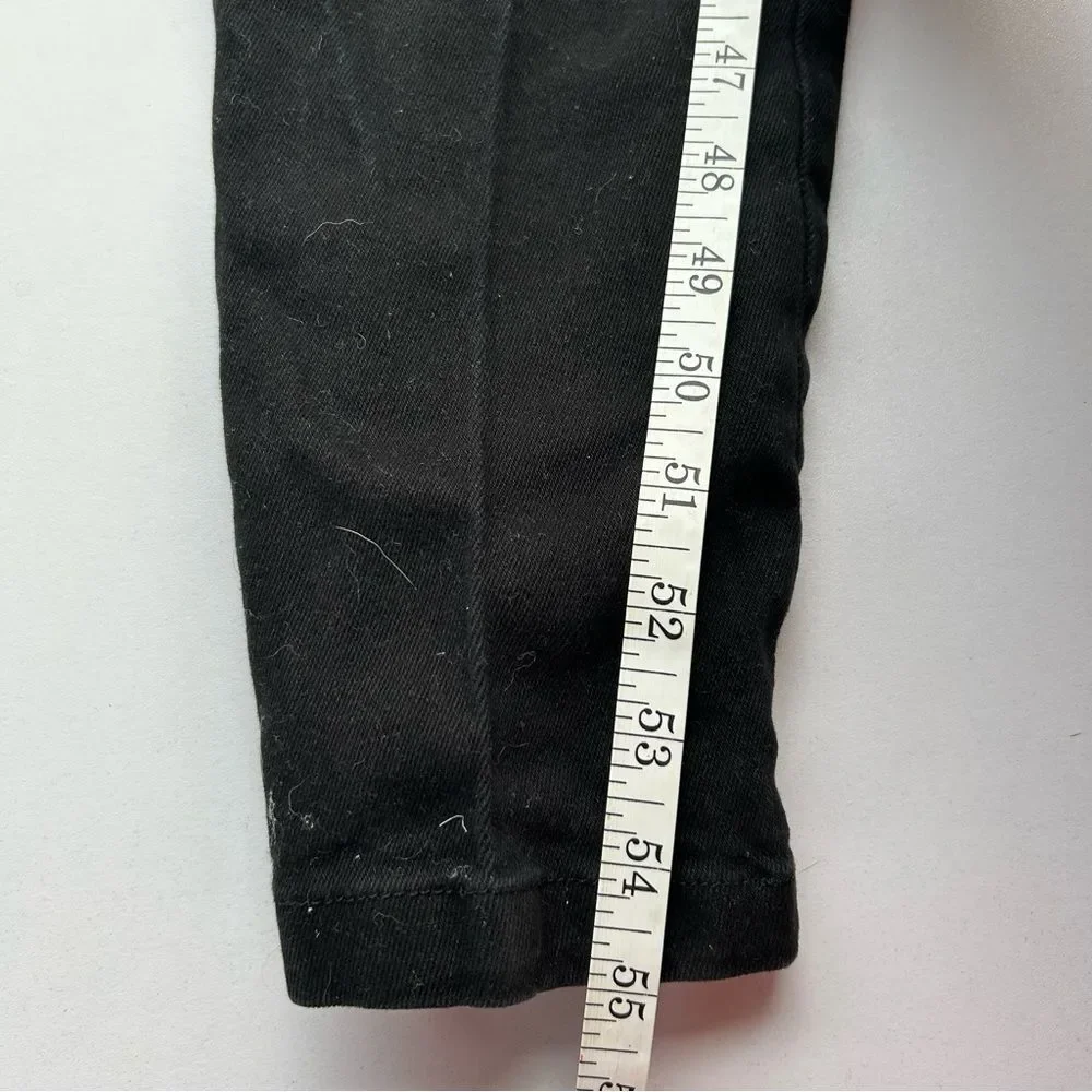Nasty Gal Black Denim Jumpsuit Womens Medium Wide Leg Utility Romper - Picture 9 of 9